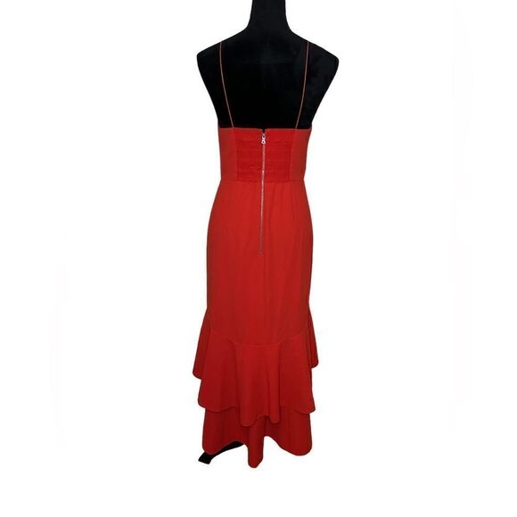 Alice+Olivia Amina Plunging Sweetheart Body-con Dress In Perfect Poppy sz 8 - Picture 9 of 16
